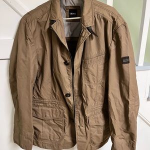 Brown Hugo Boss waterproof jacket